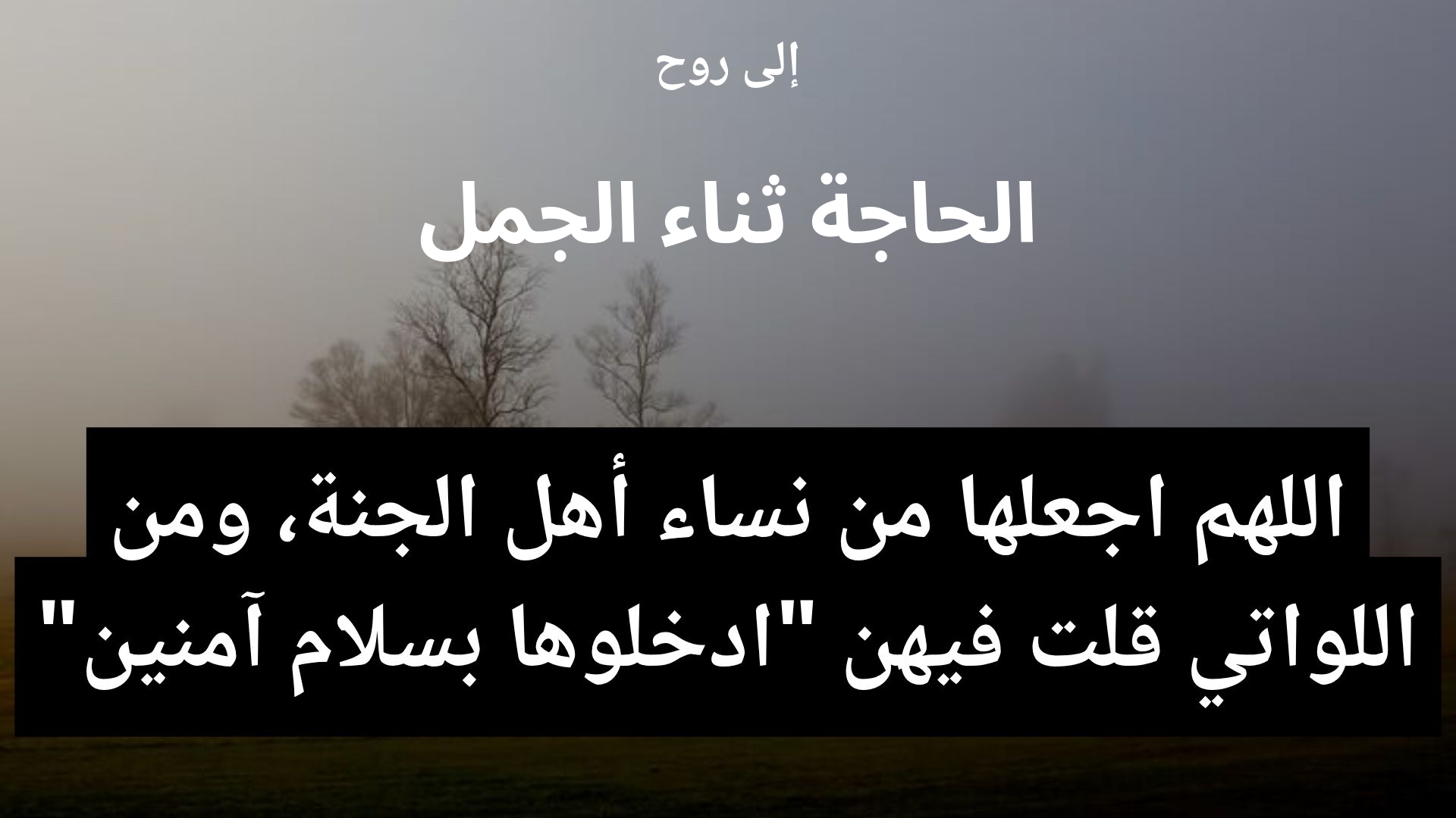 دعاء للمتوفى الحاجة ثناء الجمل - 2