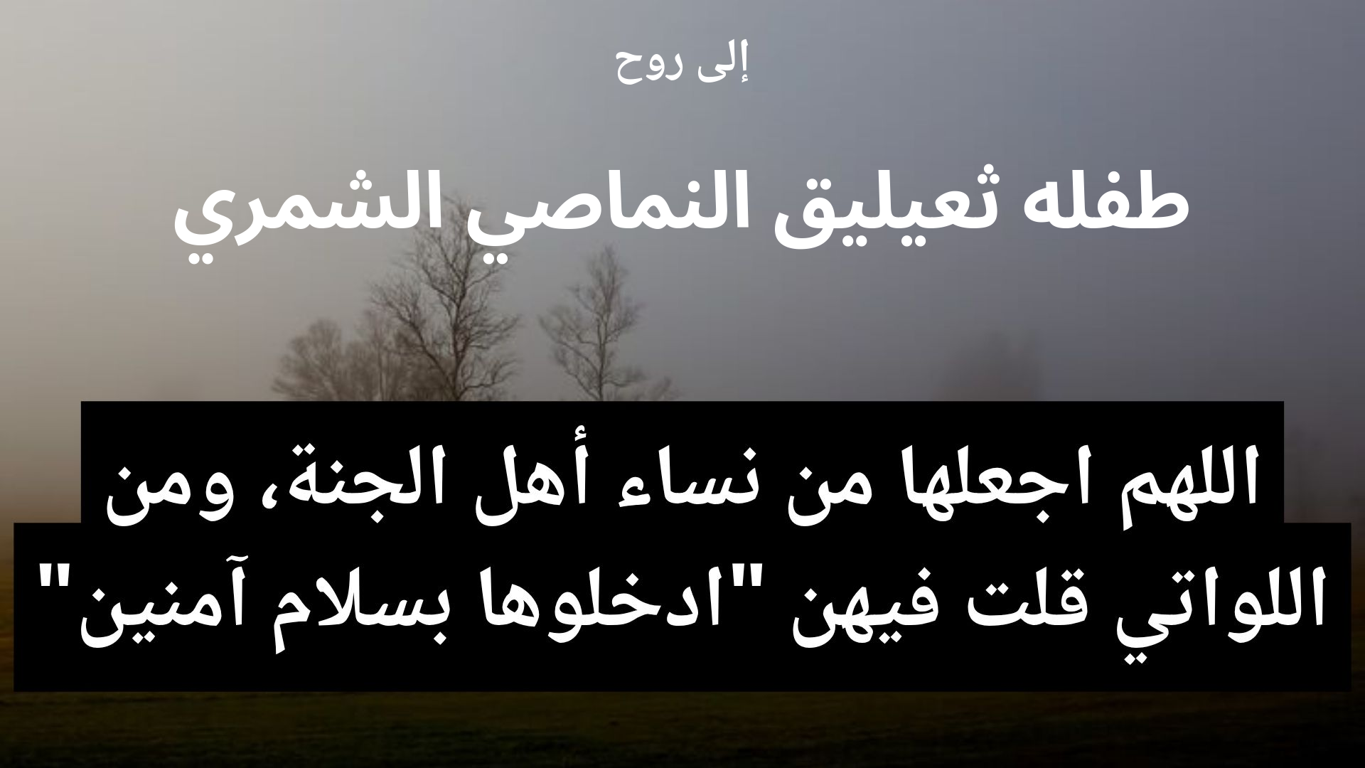 دعاء للمتوفى طفله ثعيليق النماصي الشمري - 2